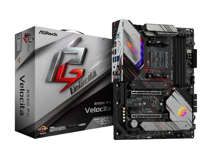 ASRock Phantom Gaming B550 PG VELOCITA AM4 AMD B550 SATA 6Gb/s ATX Motherboard