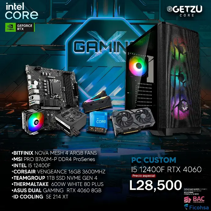 PC CUSTOM INTEL 12400F RTX 4060