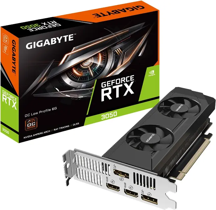 GIGABYTE RTX 3050 OC de perfil bajo WINDFORCE 6 GB GDDR6 96 bits GDDR6