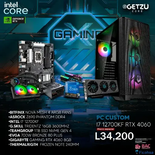 PC CUSTOM INTEL I7 12700KF RTX 4060