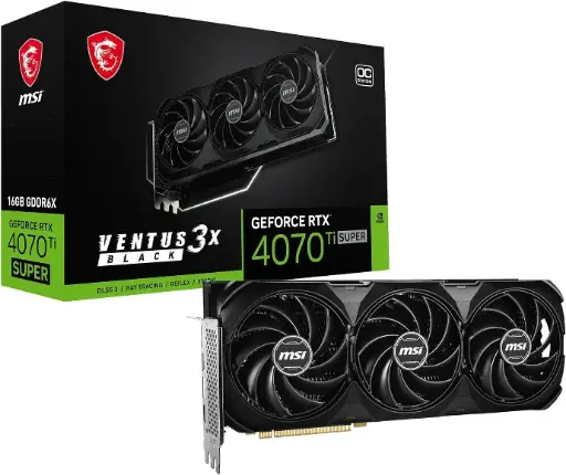 MSI RTX 4070 Ti Super 16GB Ventus 3X Negro